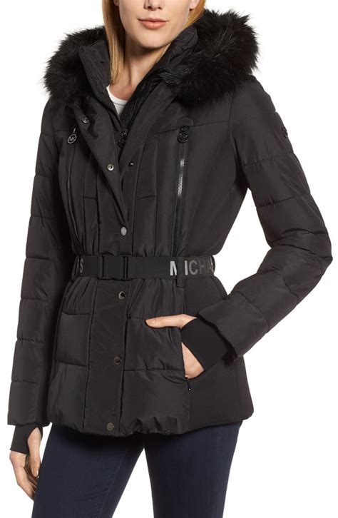 michael kors belted puffer coat.